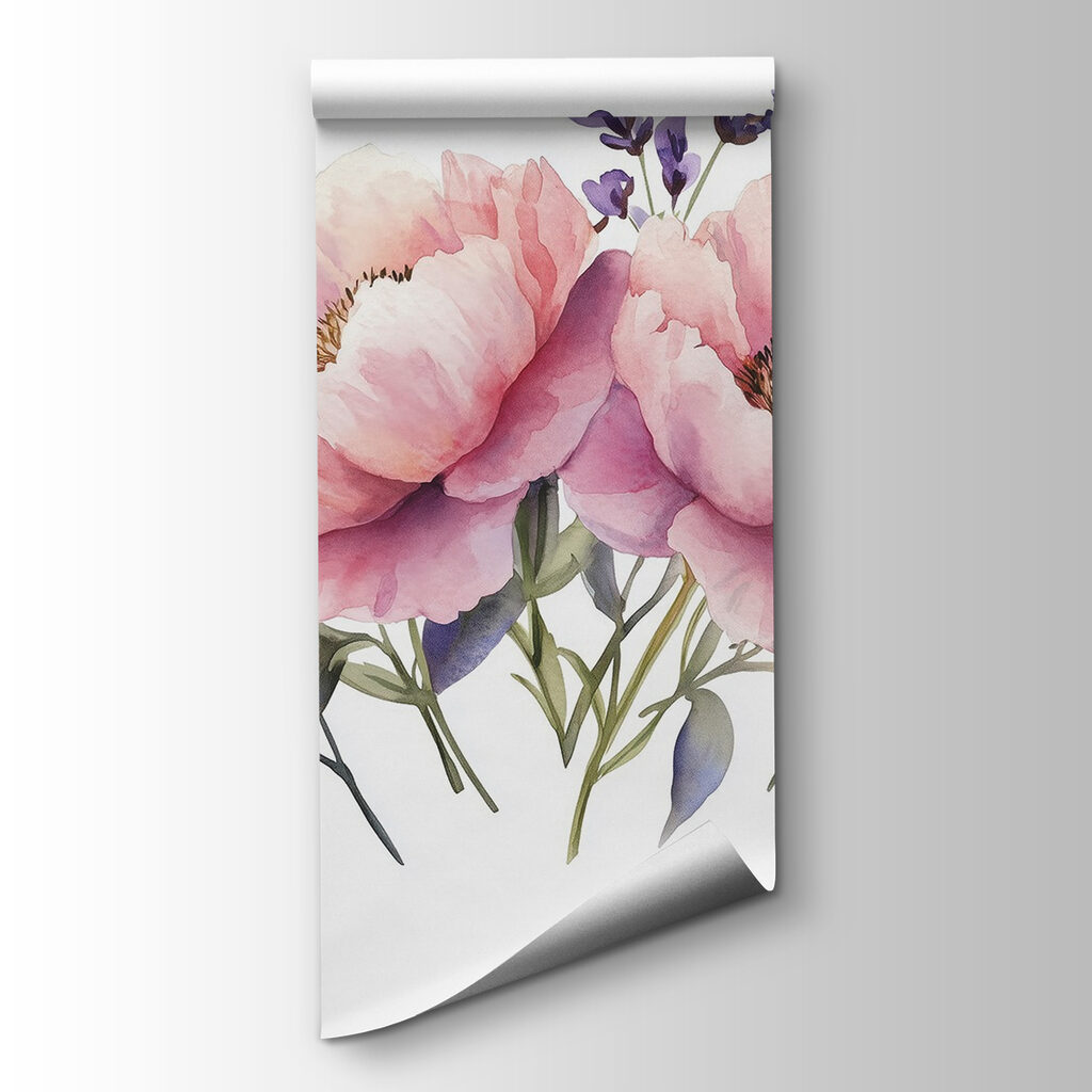 Watercolor of flowers and leaves