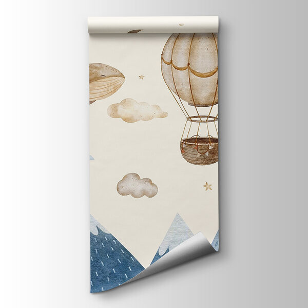 Whale and hot air balloon in the sky Whale and hot air balloon in the sky