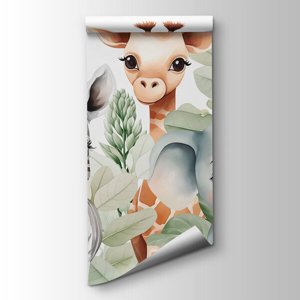 Group of animals with leaves