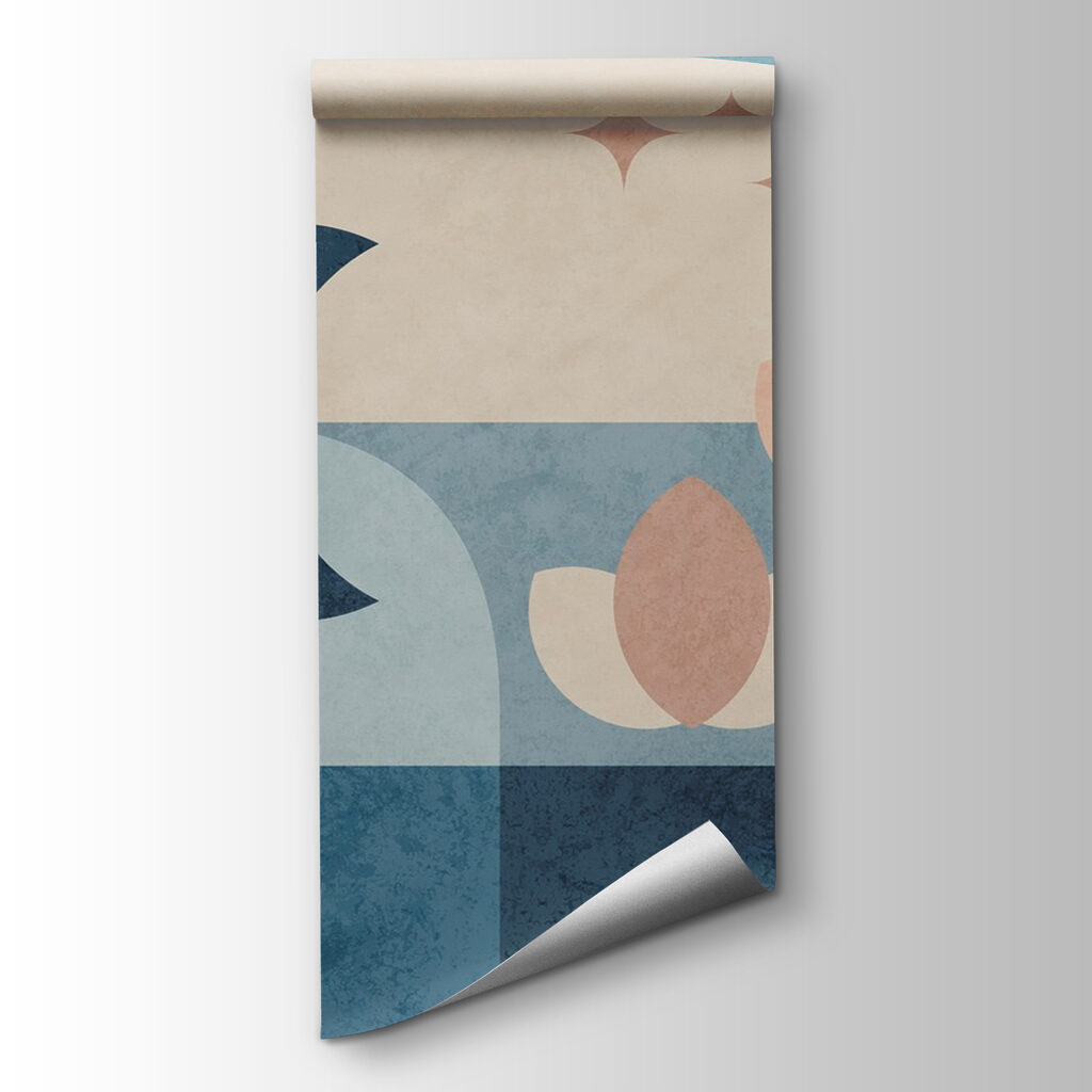 Blue and pink geometric design