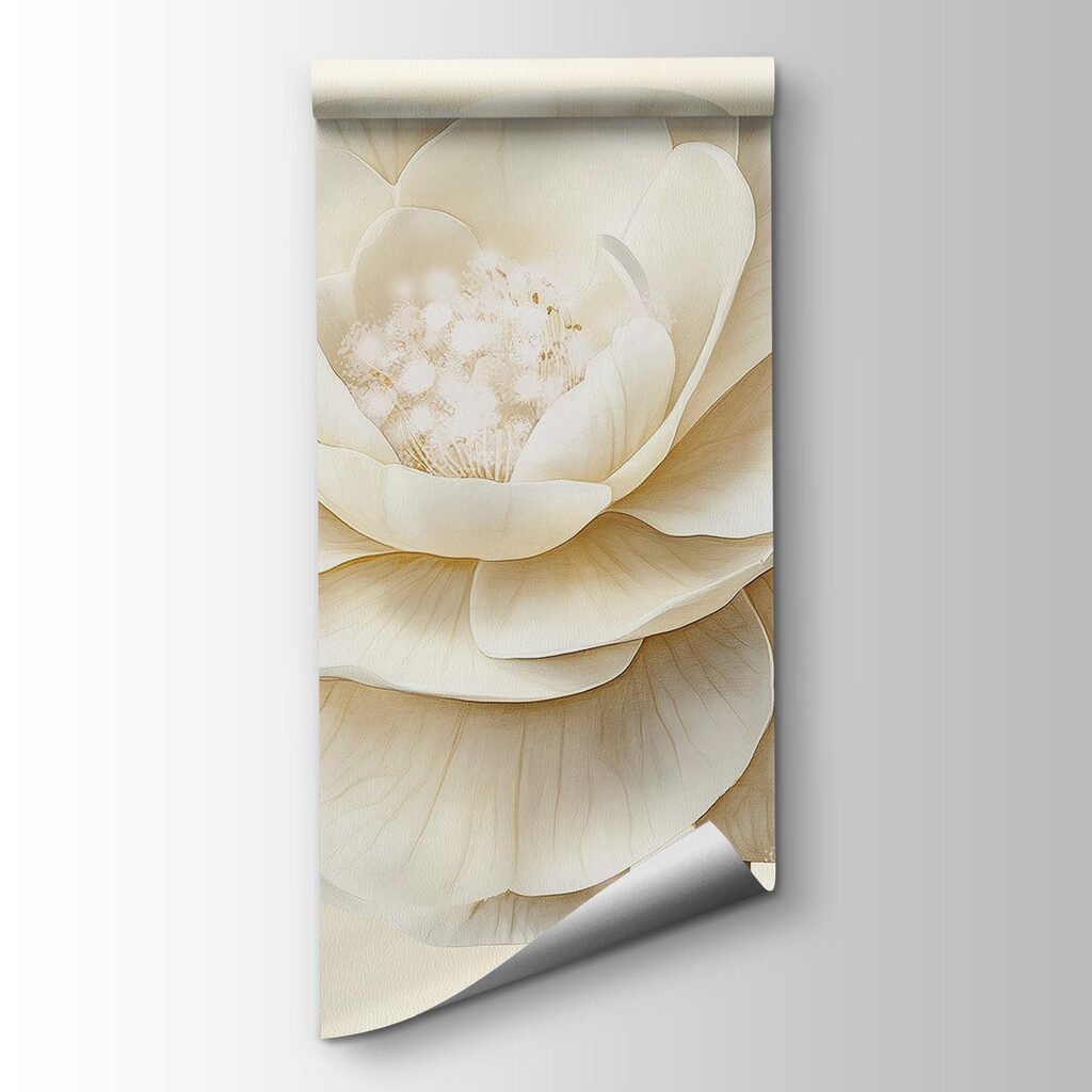 White flower with brown leaves