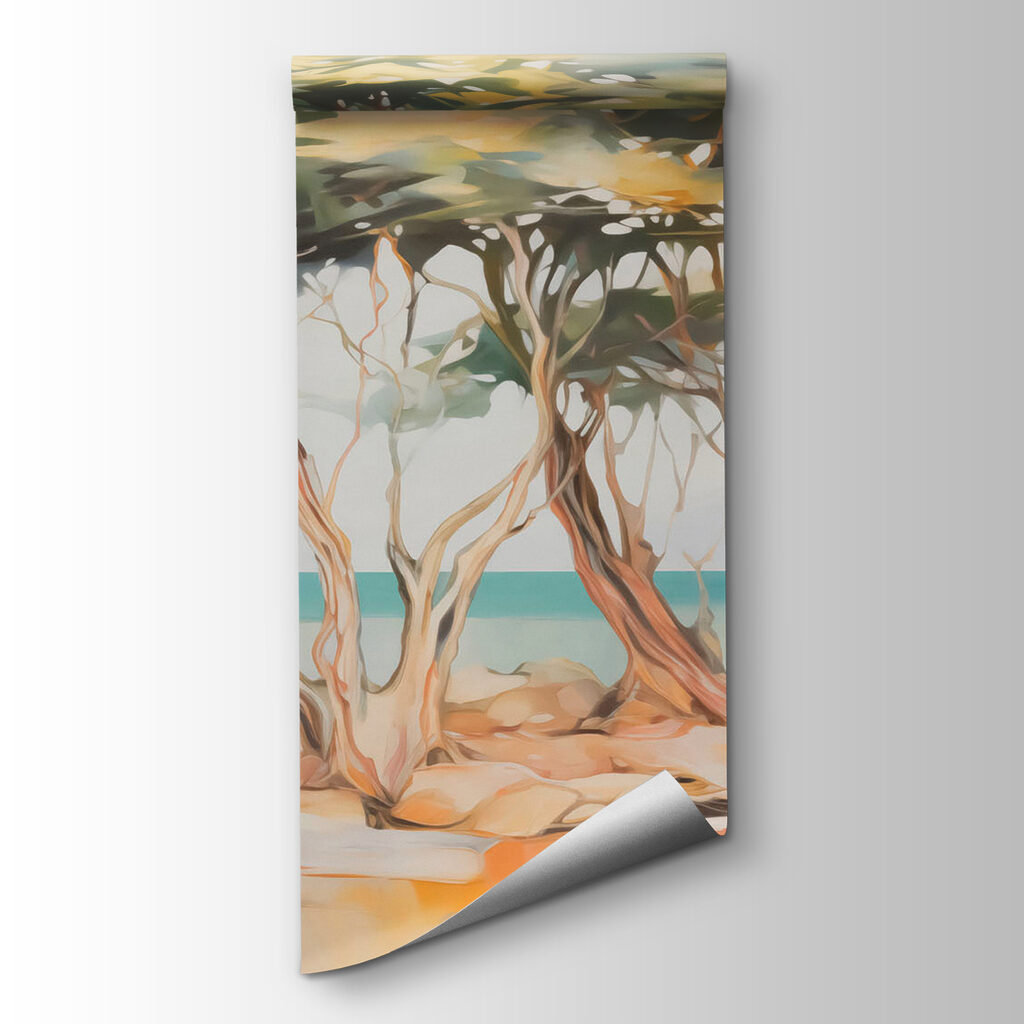 Group of trees on a rocky island Group of trees on a rocky island