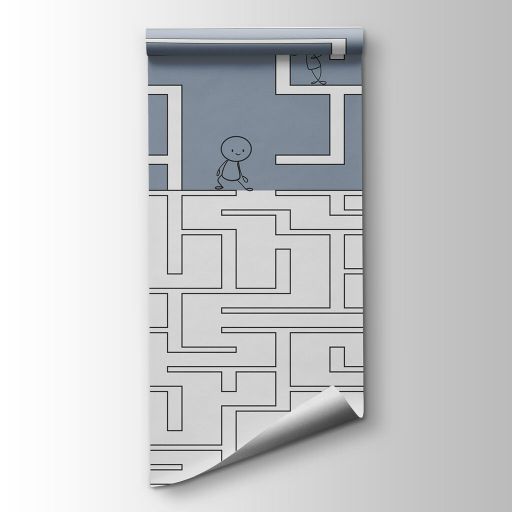 Maze with people walking on the ground