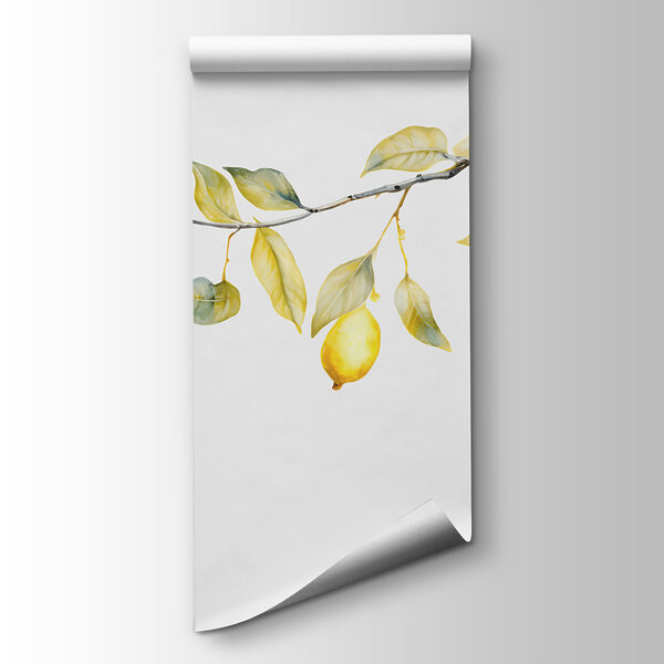 Branch with yellow leaves and lemons Branch with yellow leaves and lemons