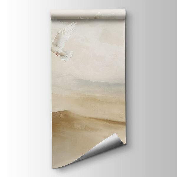 Group of white birds flying in the sky