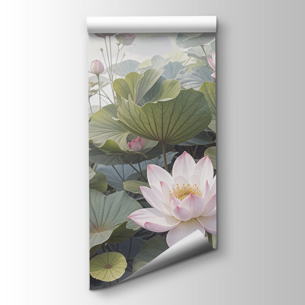 Group of pink flowers and green leaves