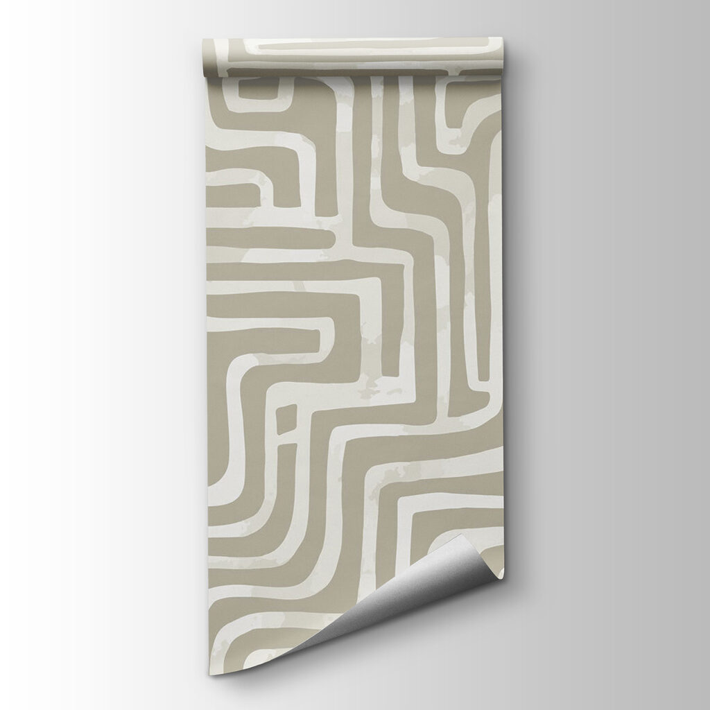 Maze pattern on a white surface