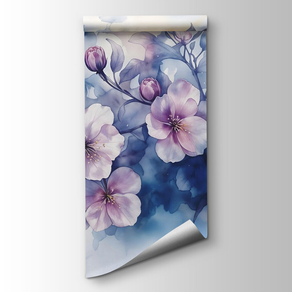 Painting of flowers on a branch