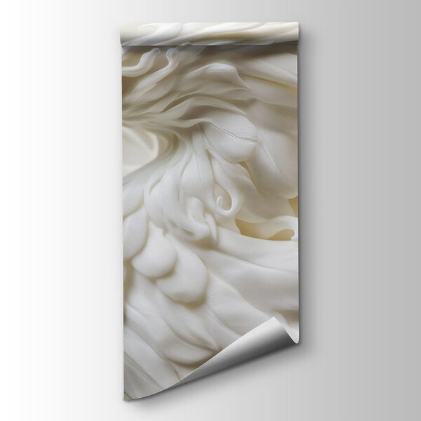 White bird statue with feathers