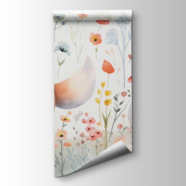 Couple of foxes in a flower garden Couple of foxes in a flower garden