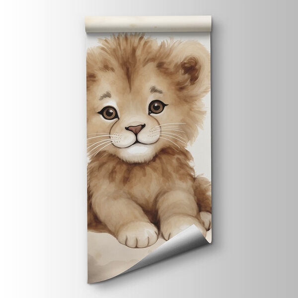 Watercolor of a lion cub Watercolor of a lion cub