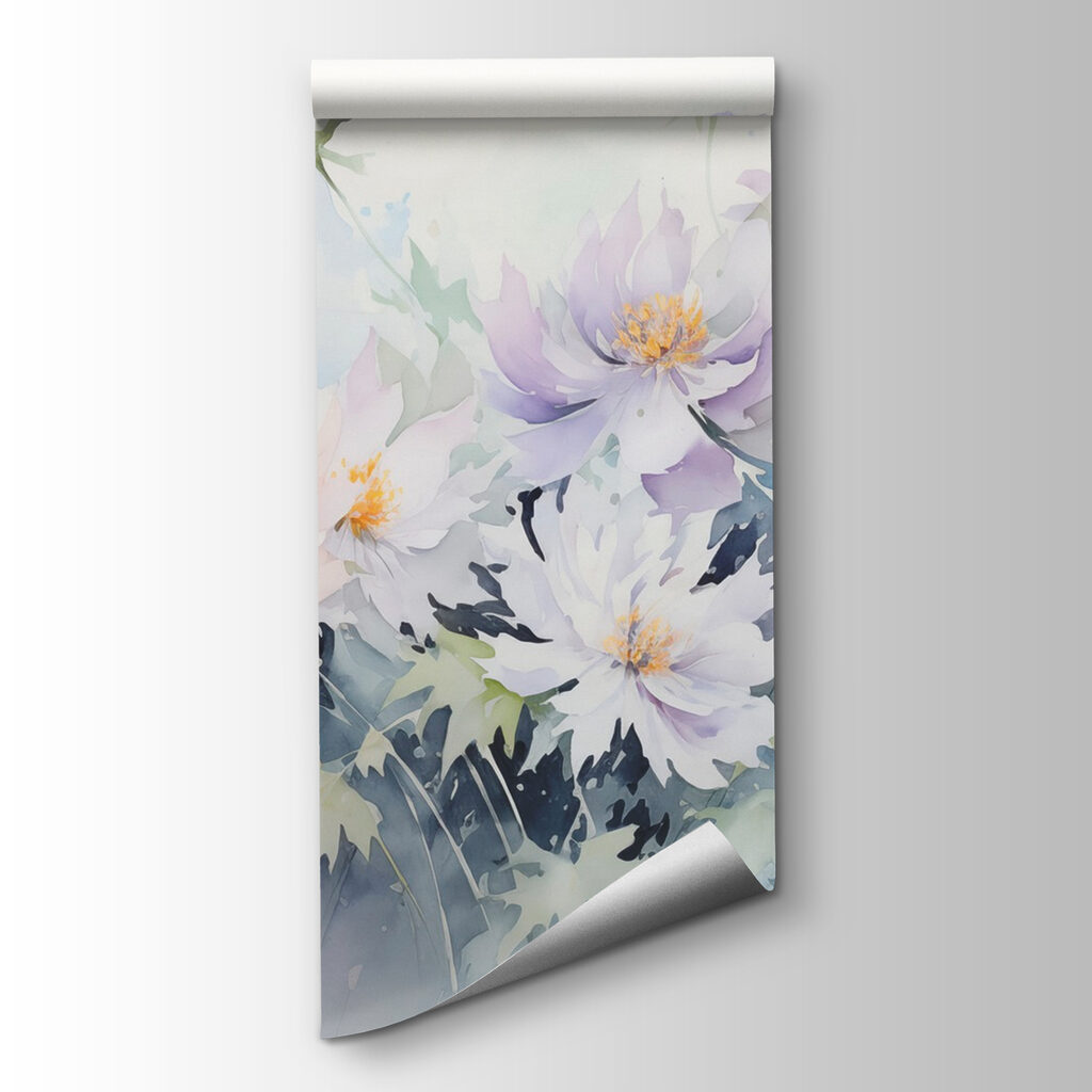 Painting of flowers on a white background Painting of flowers on a white background