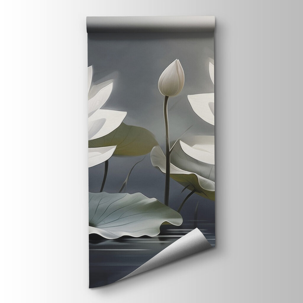 Group of white flowers in water