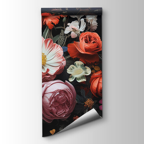 Group of flowers on a black background Group of flowers on a black background