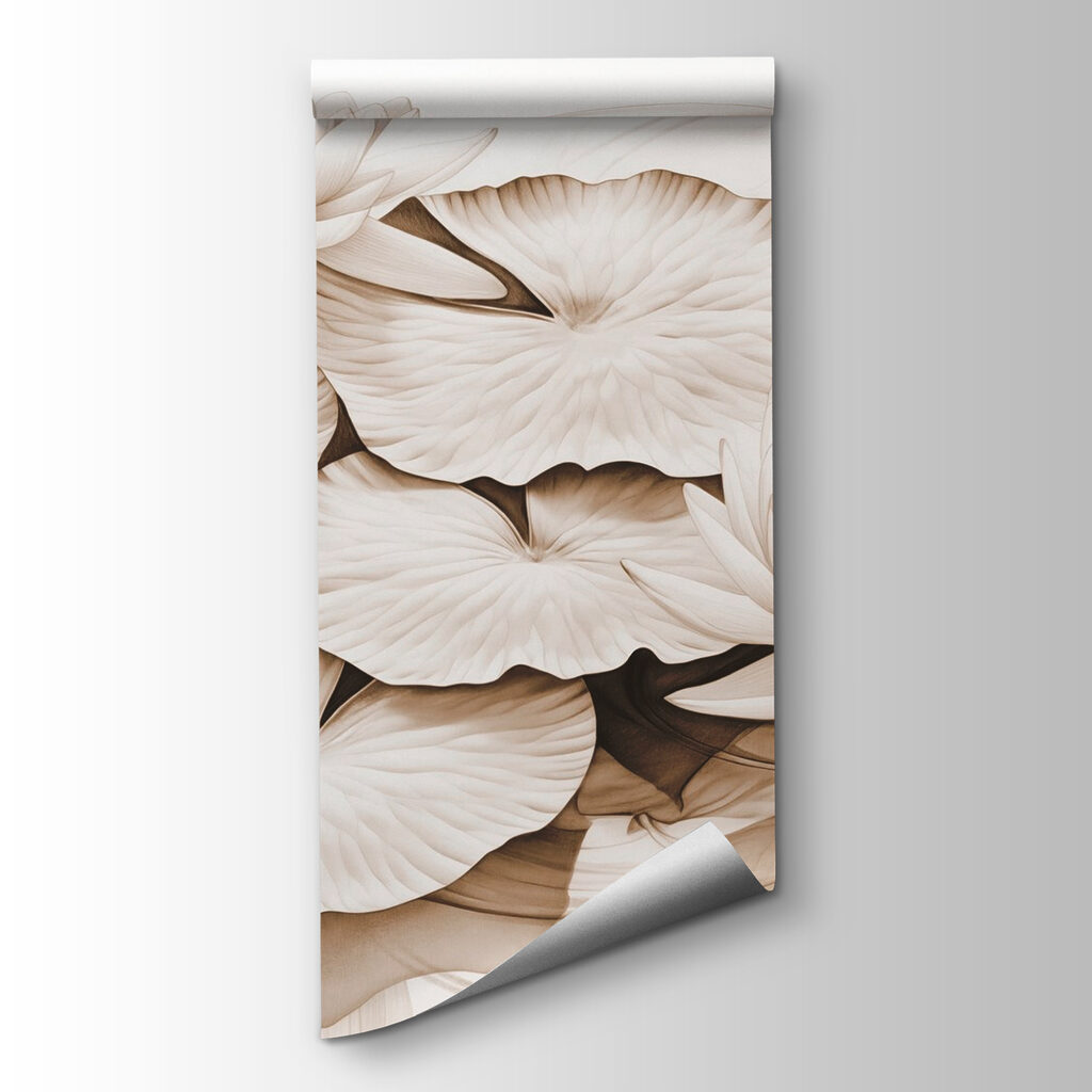 Drawing of lily pads and water lilies