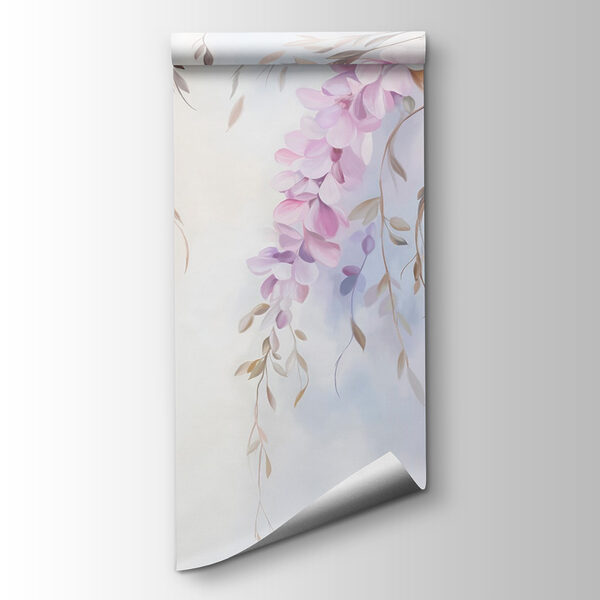 Painting of flowers on a branch
