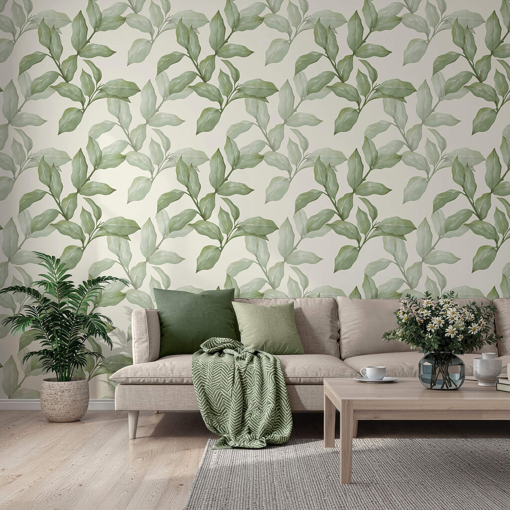 Візерунок з листя на білому тлі