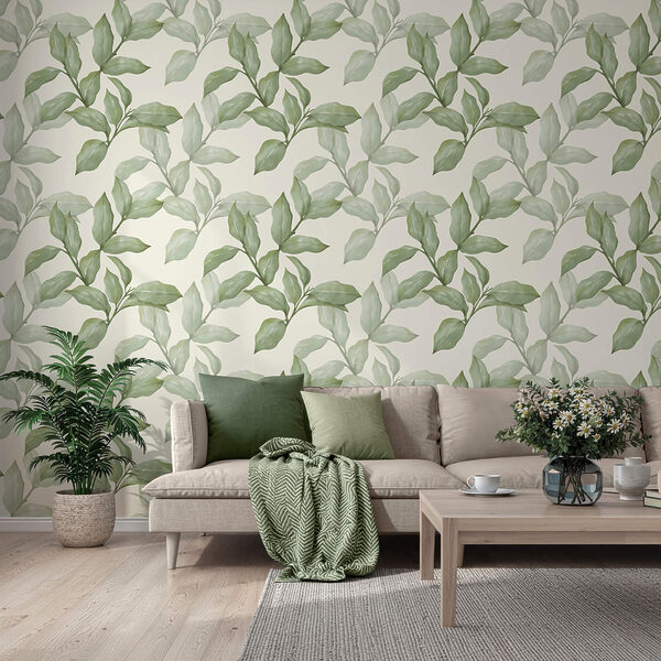 Візерунок з листя на білому тлі