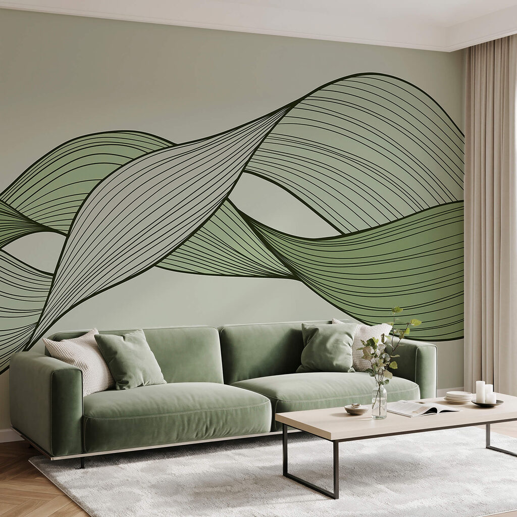 Зелені та чорні хвилясті лінії