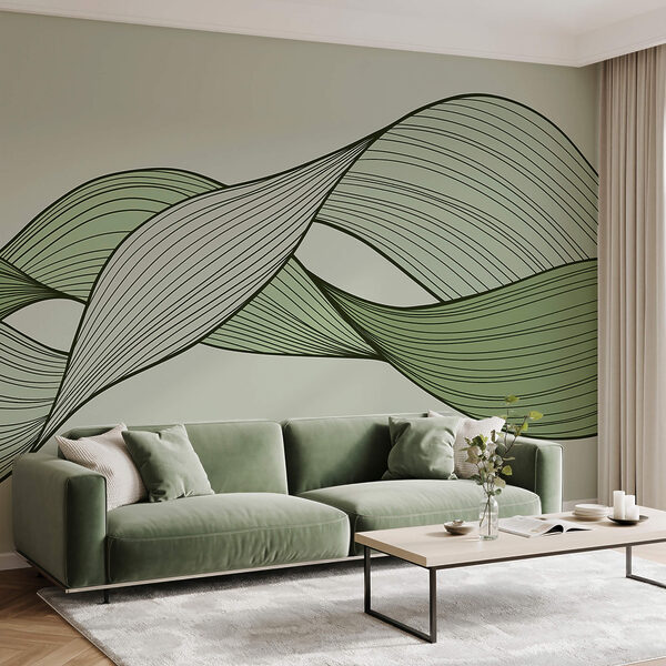 Зелені та чорні хвилясті лінії