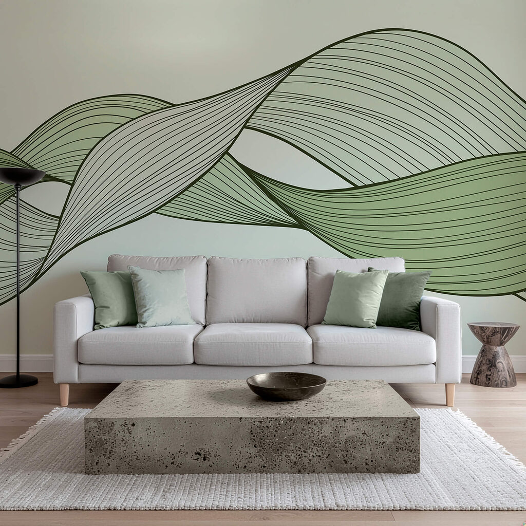 Зелені та чорні хвилясті лінії