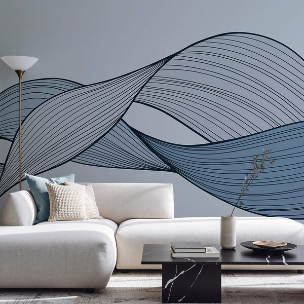 Сині та чорні хвилясті лінії Сині та чорні хвилясті лінії