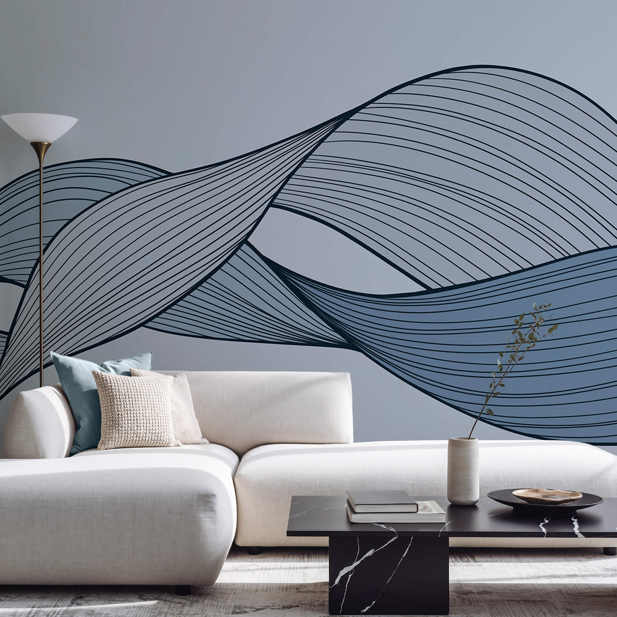 Сині та чорні хвилясті лінії Сині та чорні хвилясті лінії