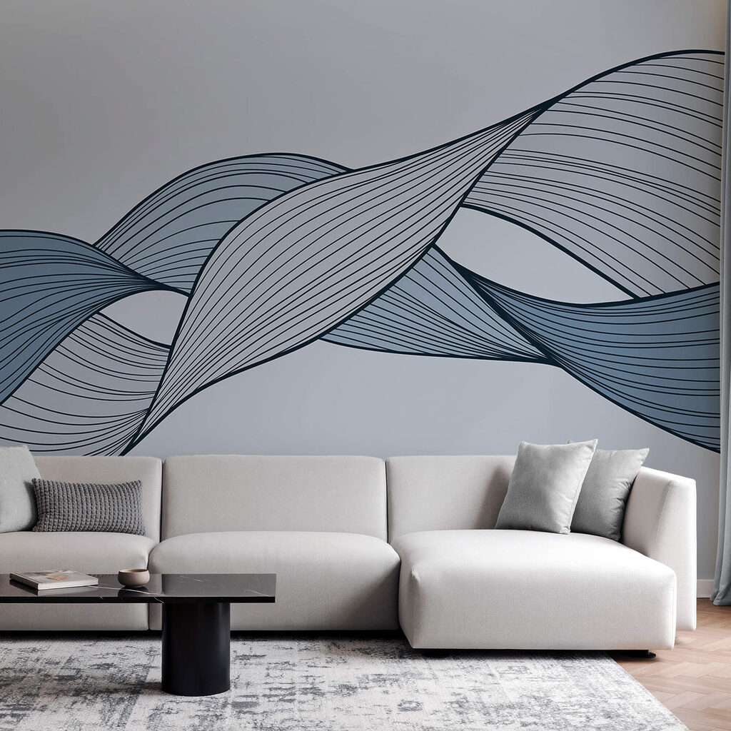 Сині та чорні хвилясті лінії Сині та чорні хвилясті лінії