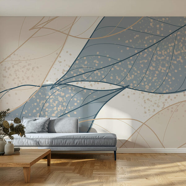 Фотошпалери Фотошпалери М'які відтінки візерунків листя переплітаються (Артикул: t00392)