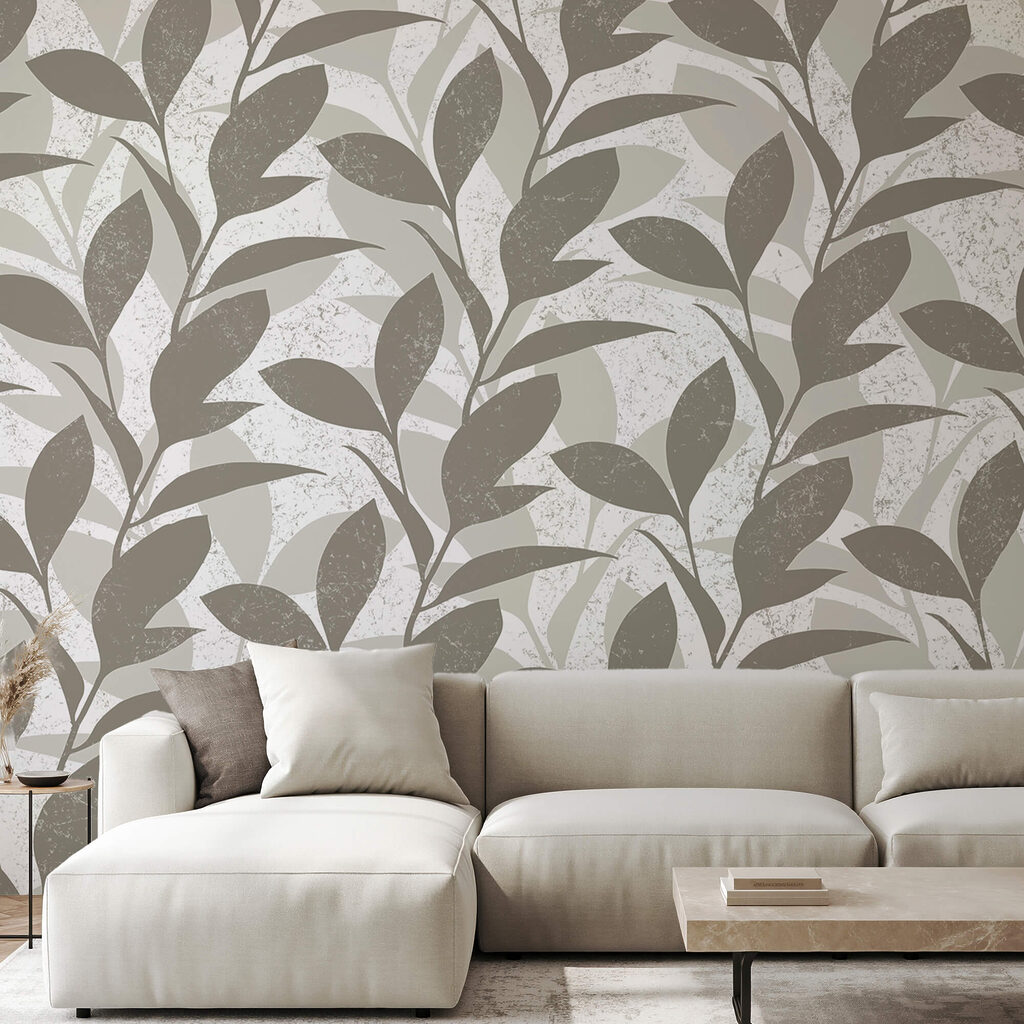 Візерунок з листя на білому тлі Візерунок з листя на білому тлі