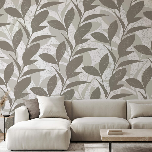 Візерунок з листя на білому тлі Візерунок з листя на білому тлі