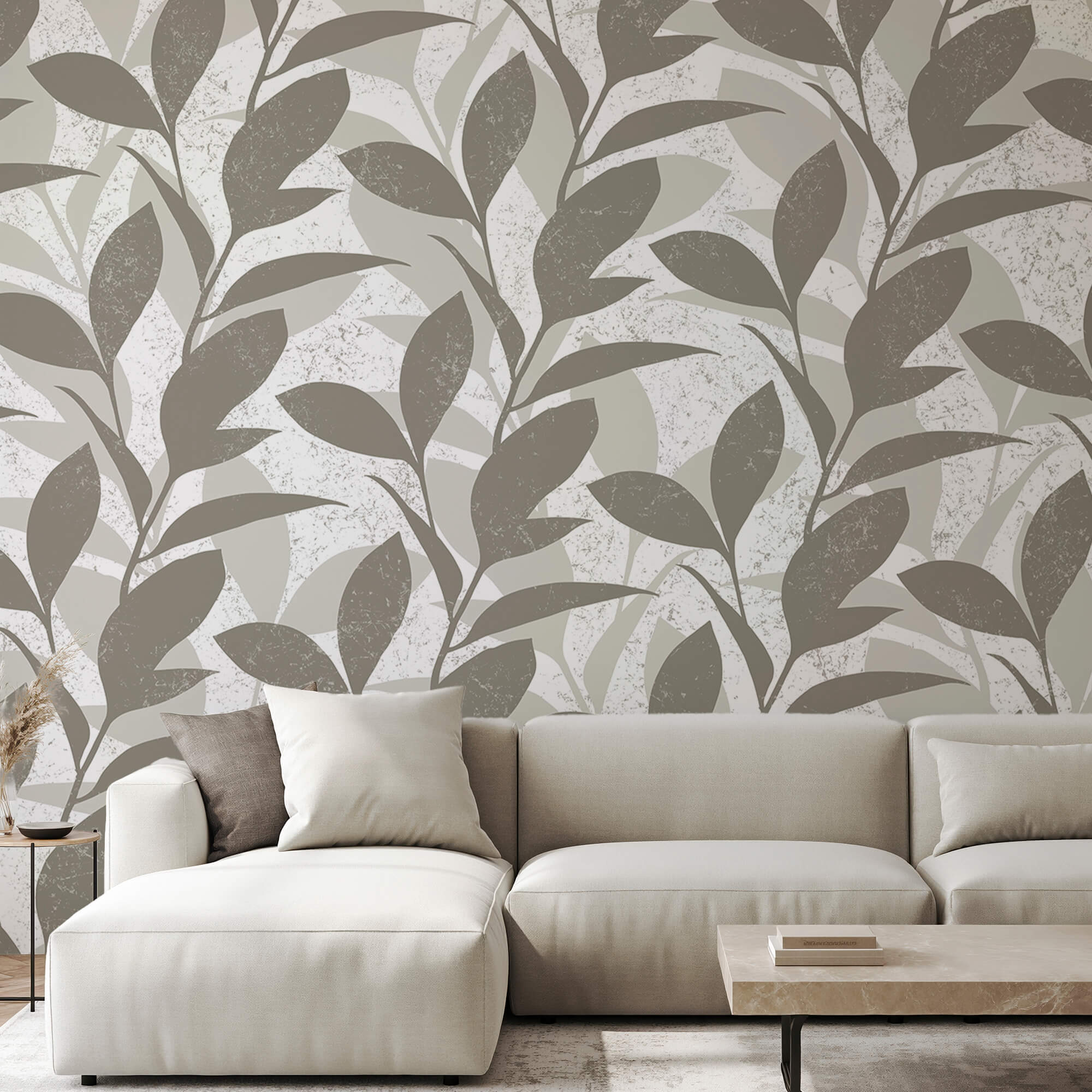 Візерунок з листя на білому тлі Візерунок з листя на білому тлі