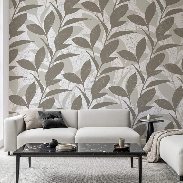 Візерунок з листя на білому тлі Візерунок з листя на білому тлі