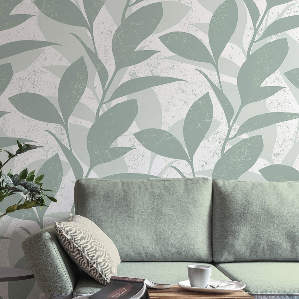 Візерунок з листя на білому тлі