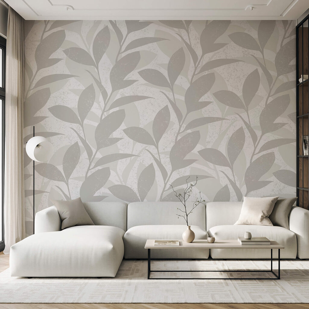 Візерунок з листя на білому тлі