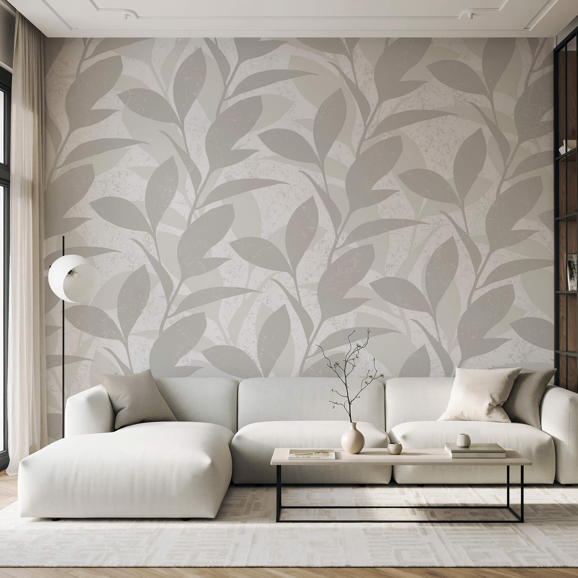 Візерунок з листя на білому тлі