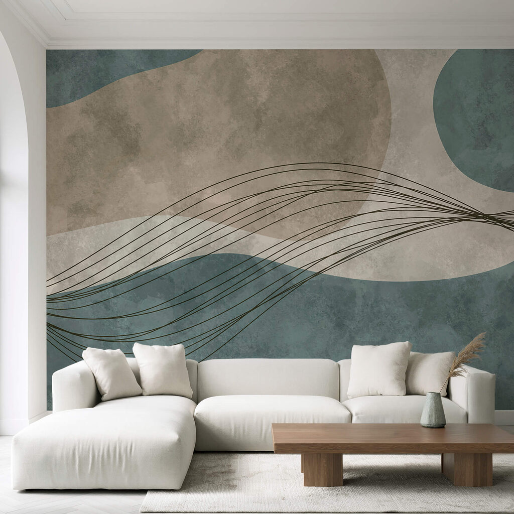 Синьо-білий фон з колами та лініями