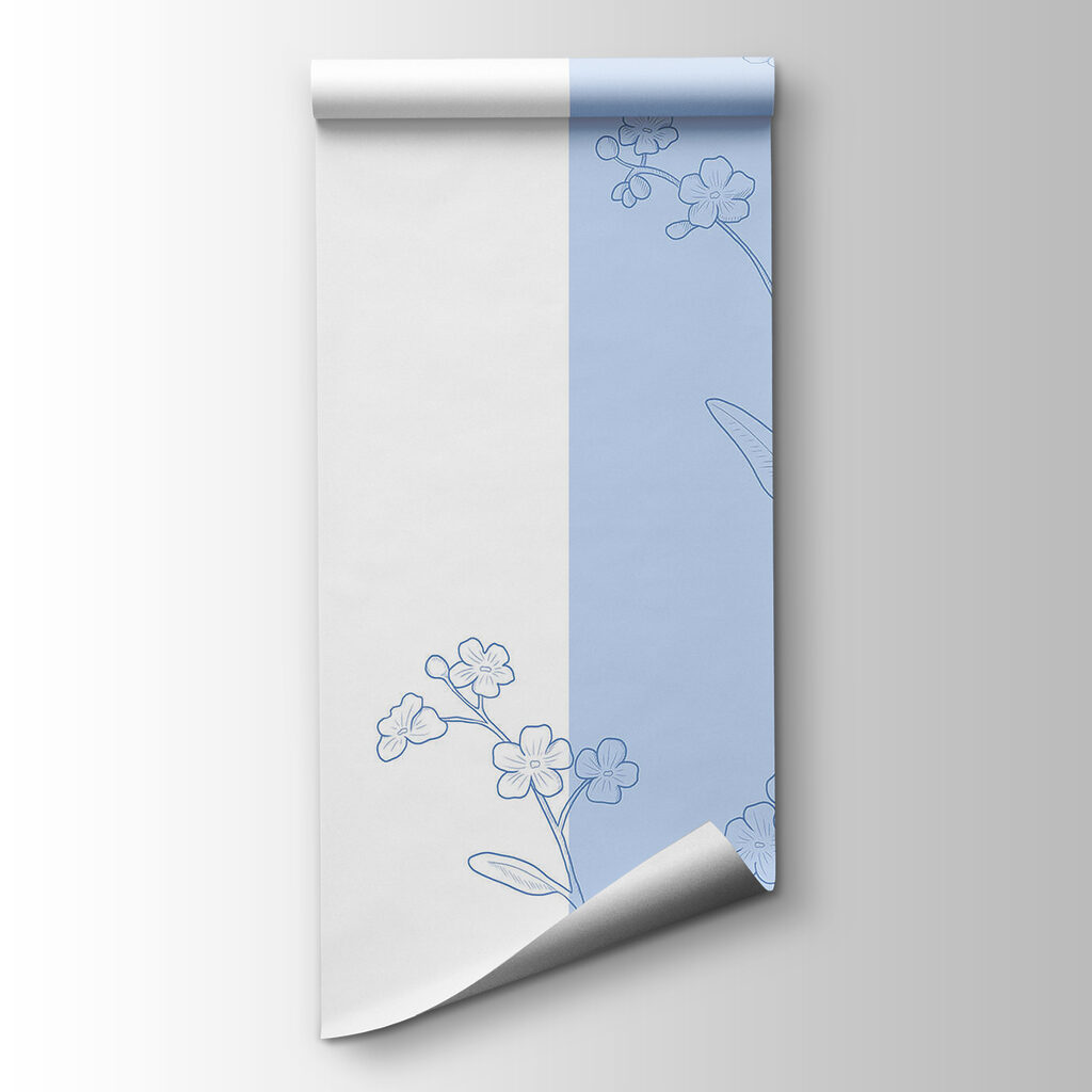 Blue and white flower drawing Blue and white flower drawing