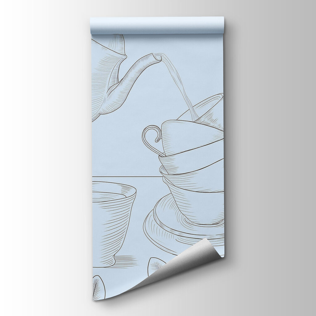 Teapot pouring into a stack of teacups Teapot pouring into a stack of teacups