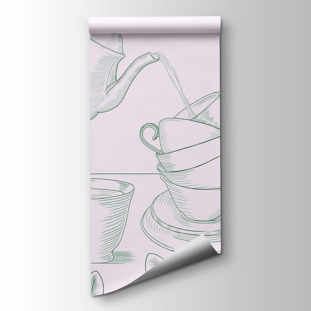 Teapot pouring tea into a stack of teacups Teapot pouring tea into a stack of teacups