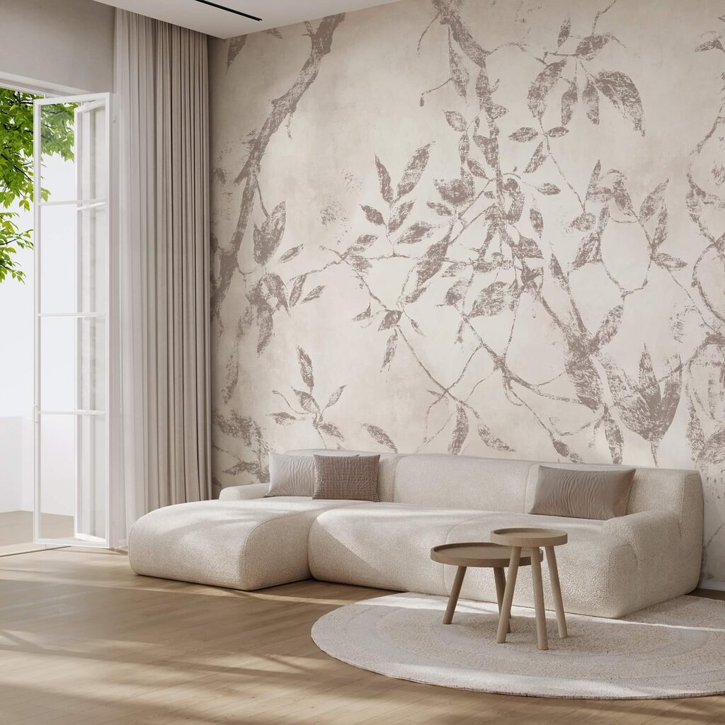 Візерунки листя на м'якому тлі