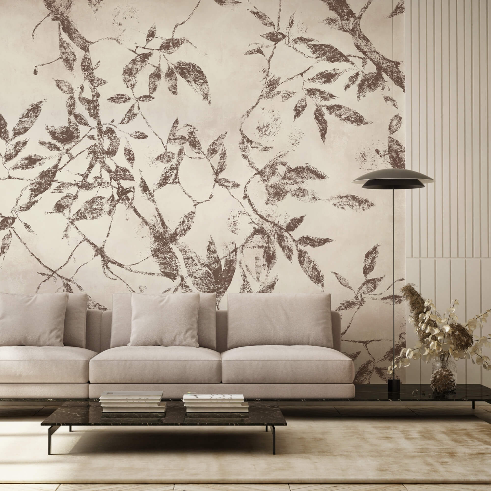 - Ніжні листя на м'якому тлі