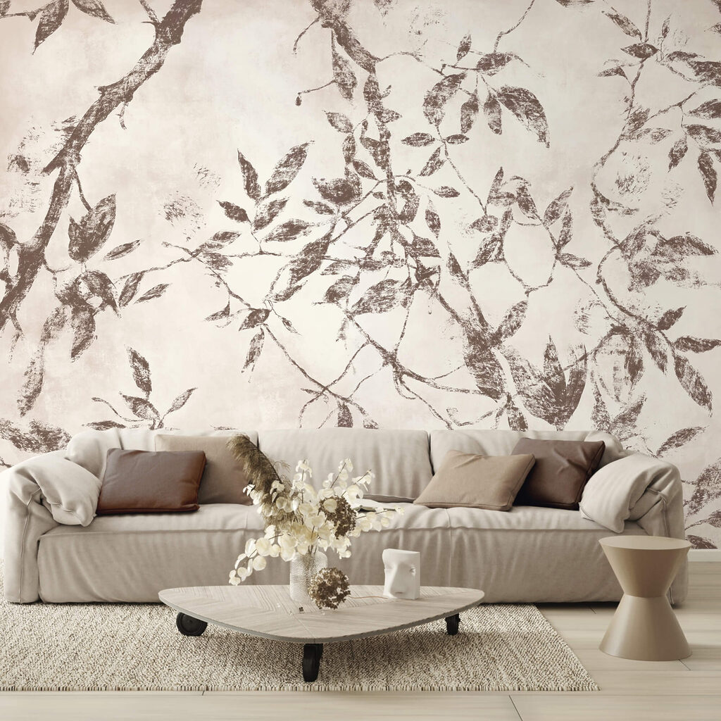 - Ніжні листя на м'якому тлі