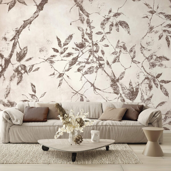 - Ніжні листя на м'якому тлі