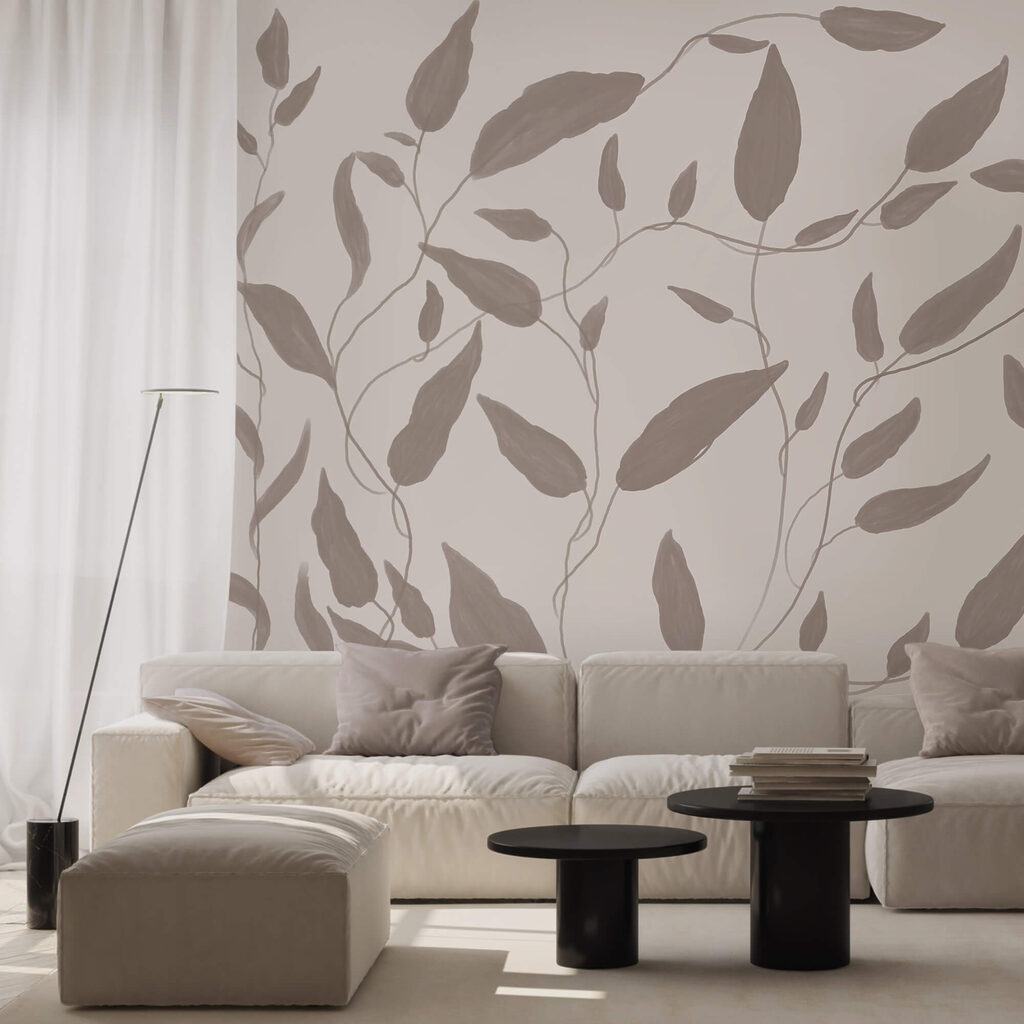 Малюнок листя на білому тлі