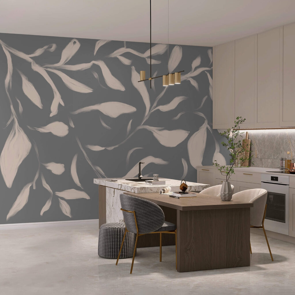 Ніжні листя на м'якому тлі