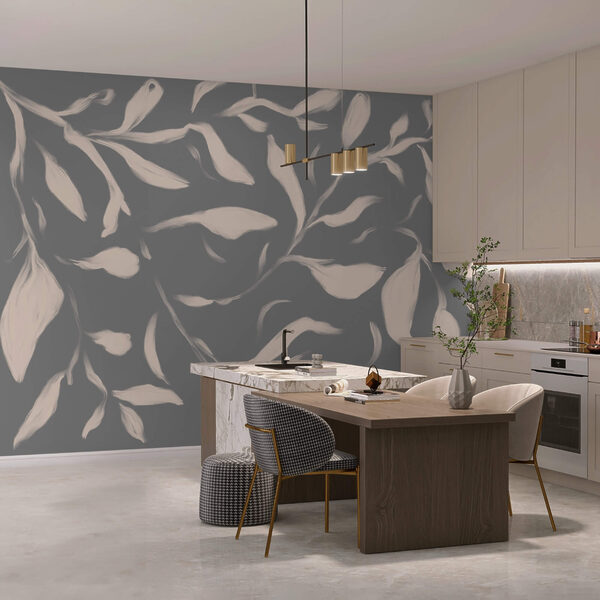 Ніжні листя на м'якому тлі