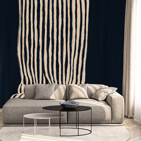 Чорно-біла смугаста штора