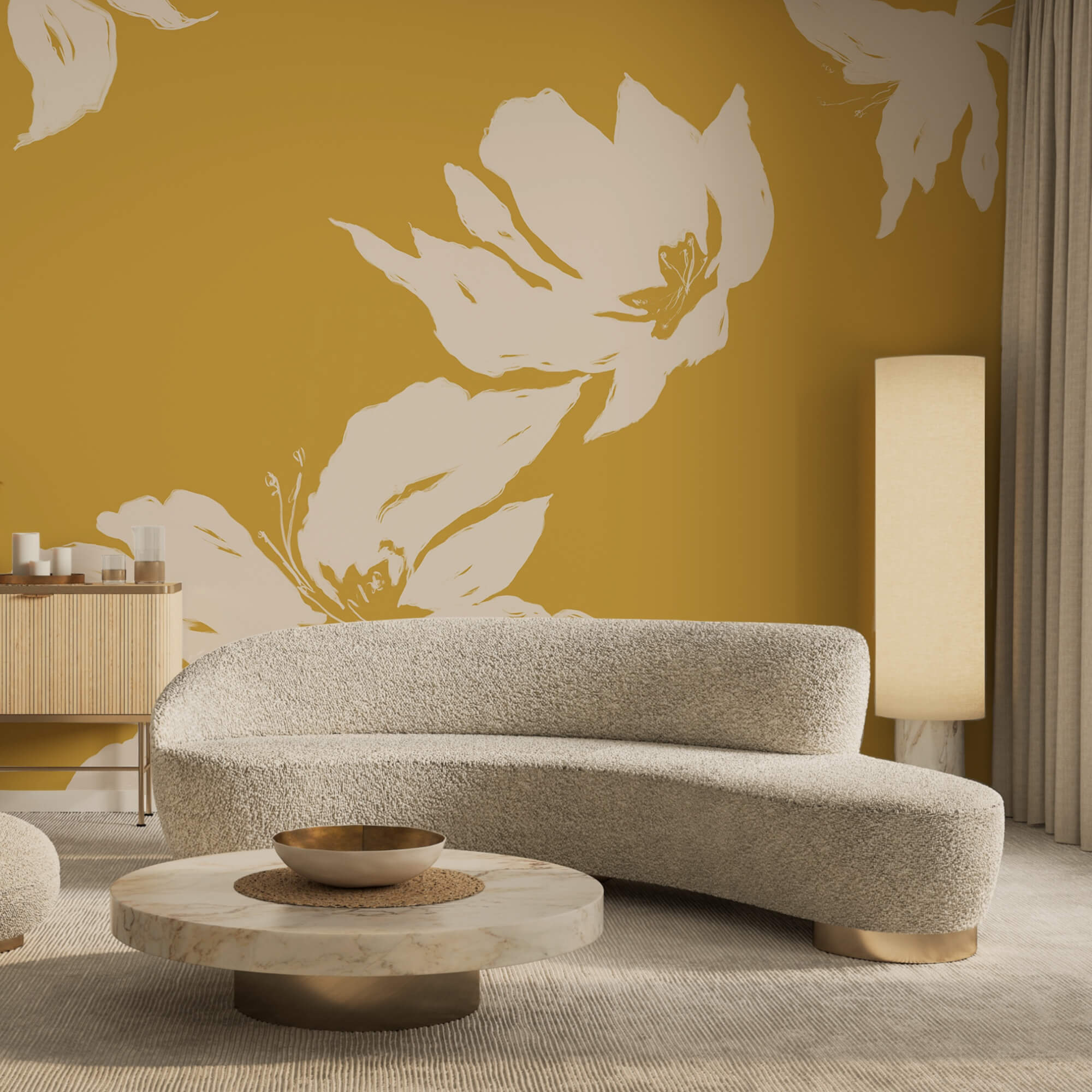 Квітковий дизайн на теплому тлі