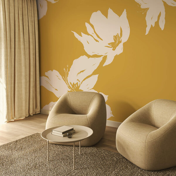 Квітковий дизайн на теплому тлі